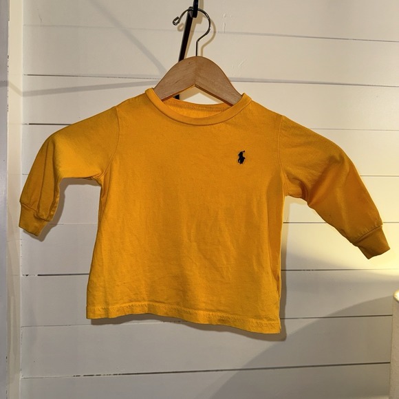 Ralph Lauren Other - Ralph Lauren Baby 18M Yellow Long Sleeve Cotton T-Shirt Embroidered Logo